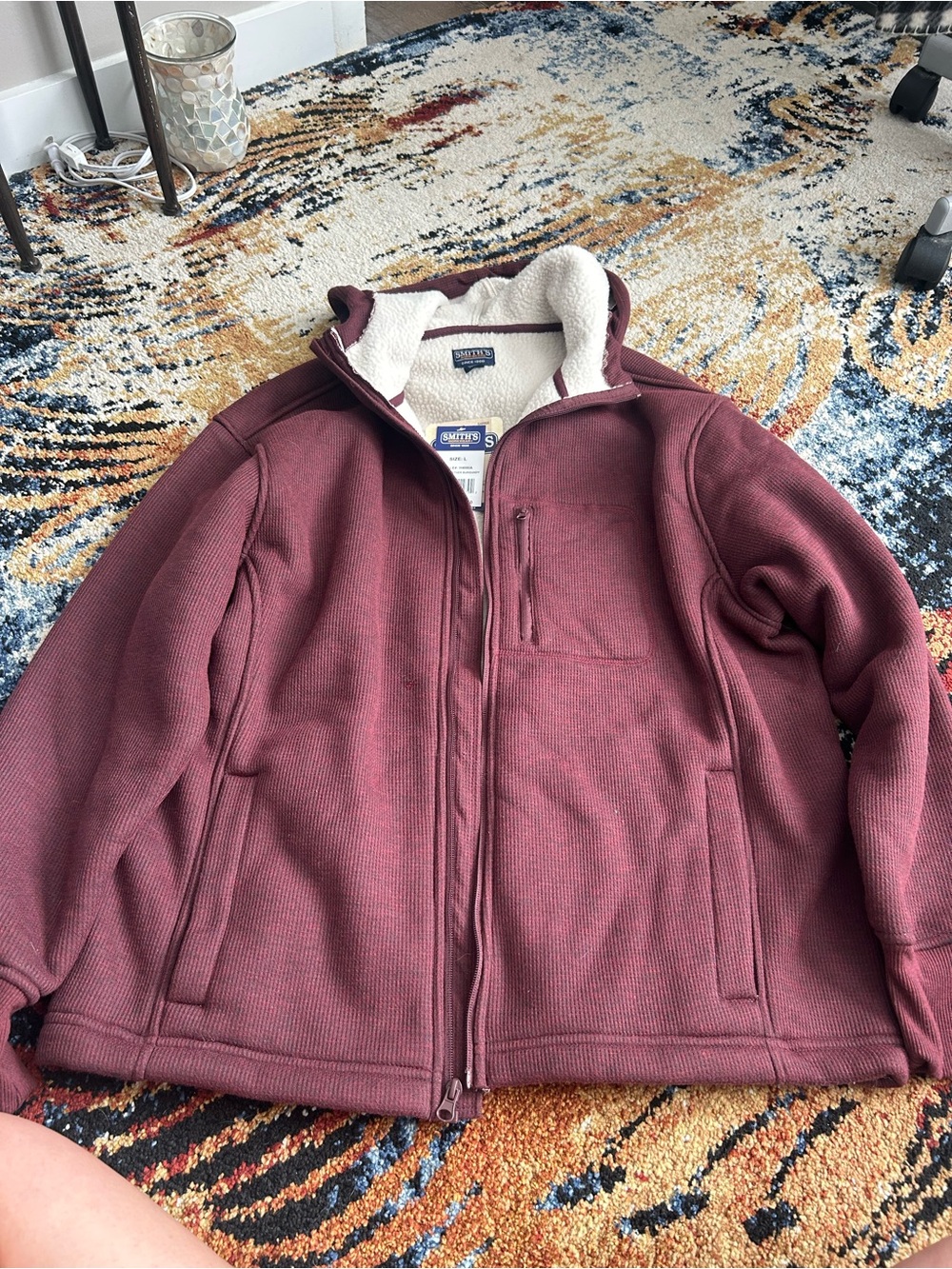 Smiths Maroon Sherpa-Lined Performance Zip Jacket
